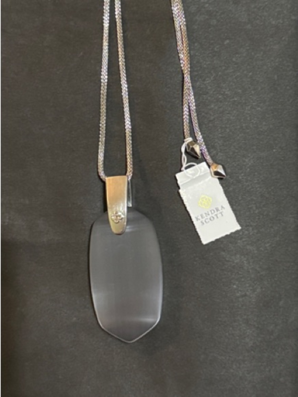 Kendra Scott Necklace with Gray Matte Stone Pendant